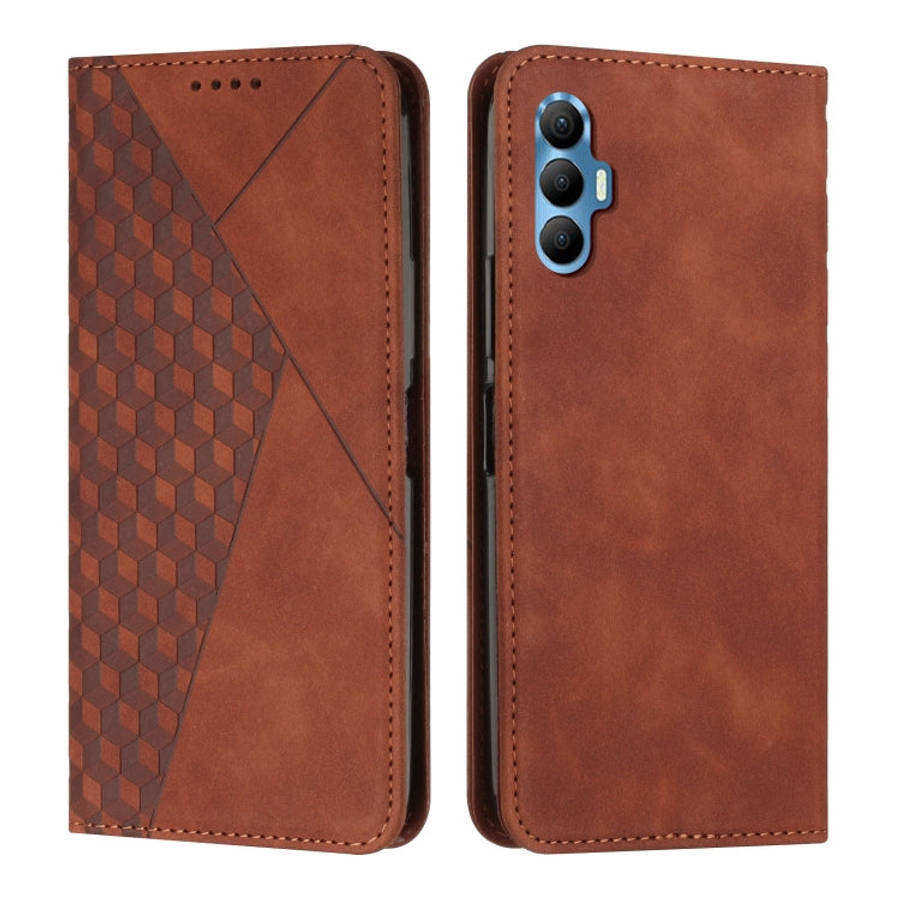 Diamond Splicing Skin Feel Magnetic Leather Phone Case, For Tecno Camon 17P / 17 Pro, For Tecno C...