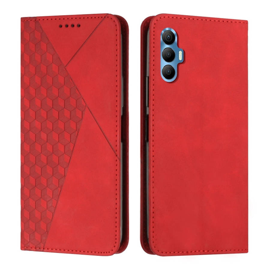 Diamond Splicing Skin Feel Magnetic Leather Phone Case, For Tecno Camon 17P / 17 Pro, For Tecno C...
