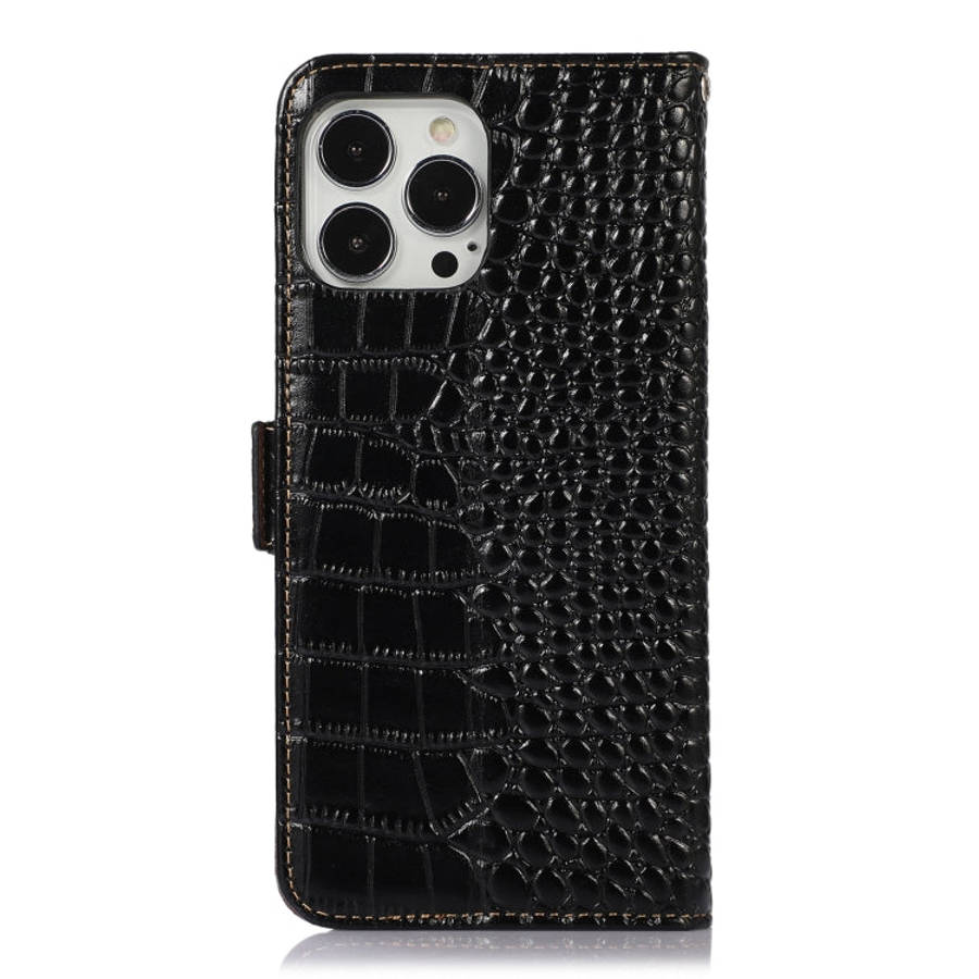 Crocodile Top Layer Cowhide Leather Phone Case, For iPhone 13 Pro, For iPhone 13 Pro Max, For iPh...