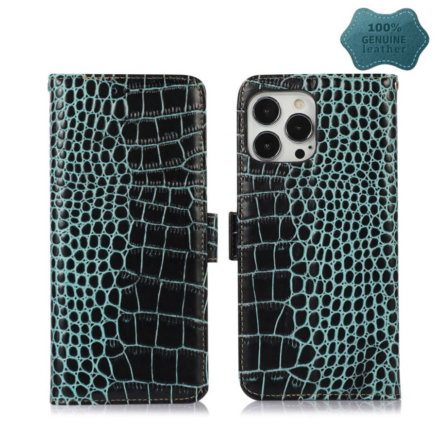 Crocodile Top Layer Cowhide Leather Phone Case, For iPhone 13 Pro, For iPhone 13 Pro Max, For iPh...