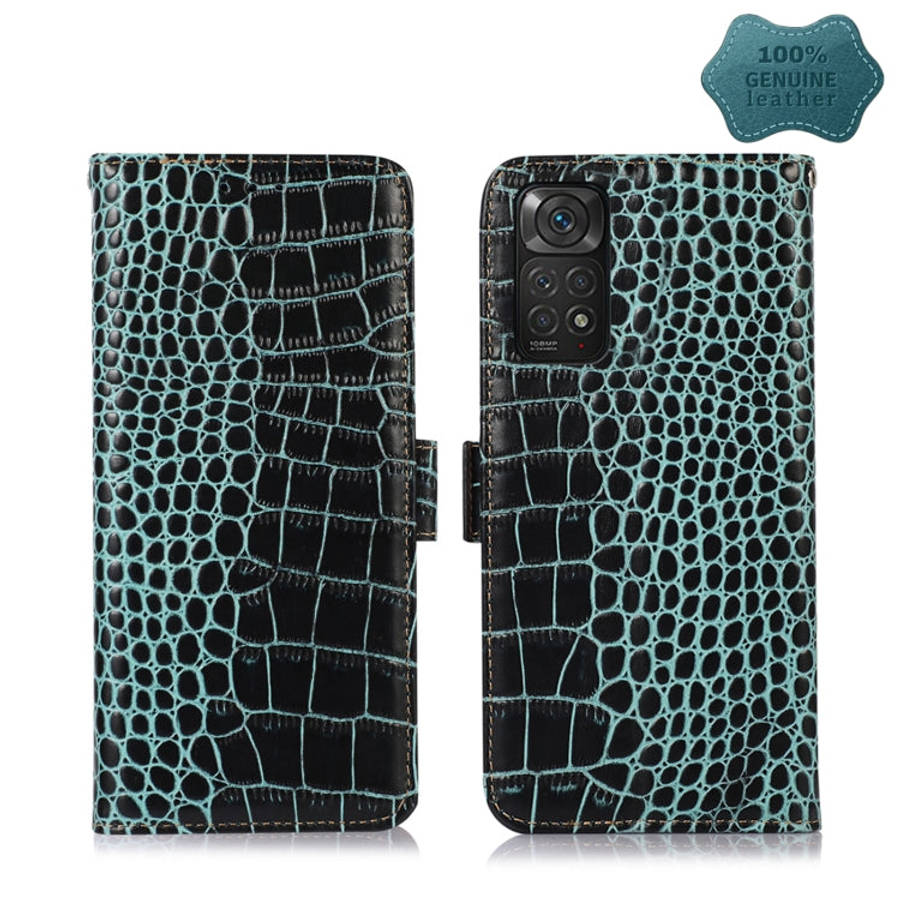 Crocodile Top Layer Cowhide Leather Phone Case, For Xiaomi Redmi 10C / 10 India, For Xiaomi Redmi...