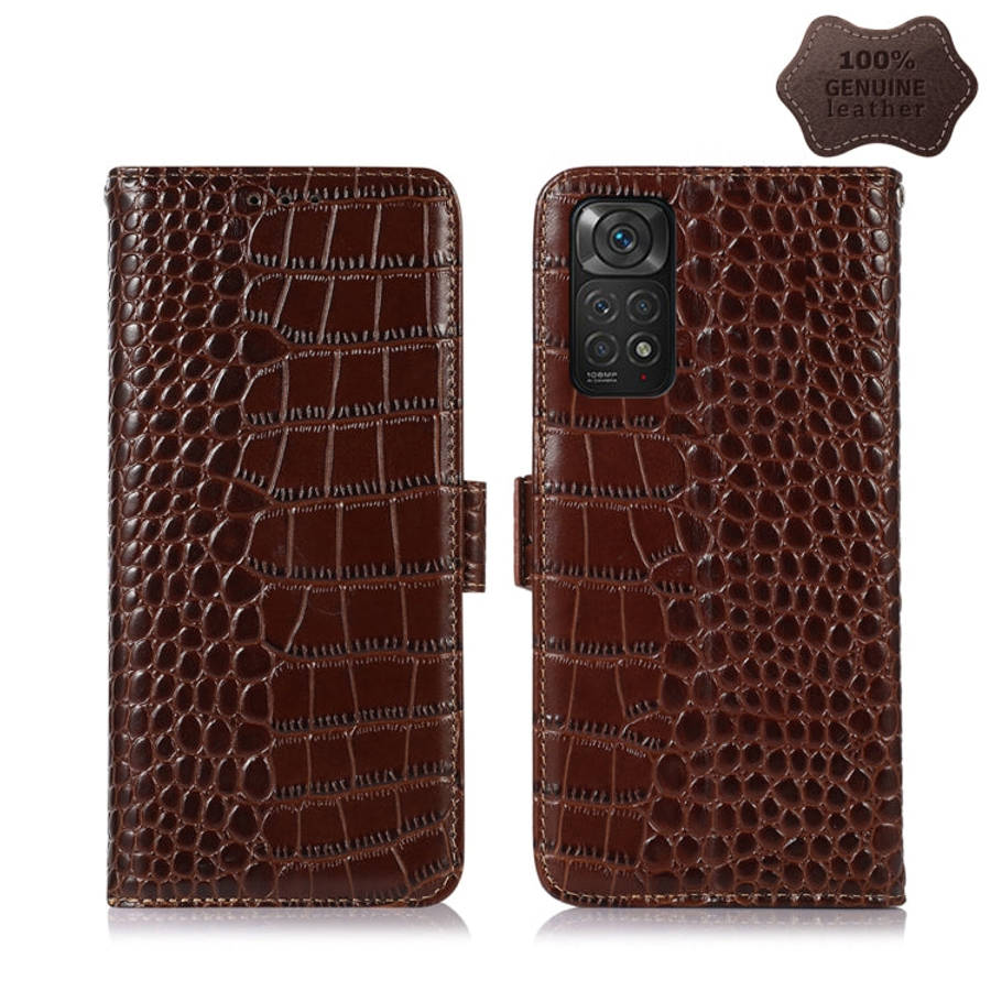 Crocodile Top Layer Cowhide Leather Phone Case, For Xiaomi Redmi 10C / 10 India, For Xiaomi Redmi...