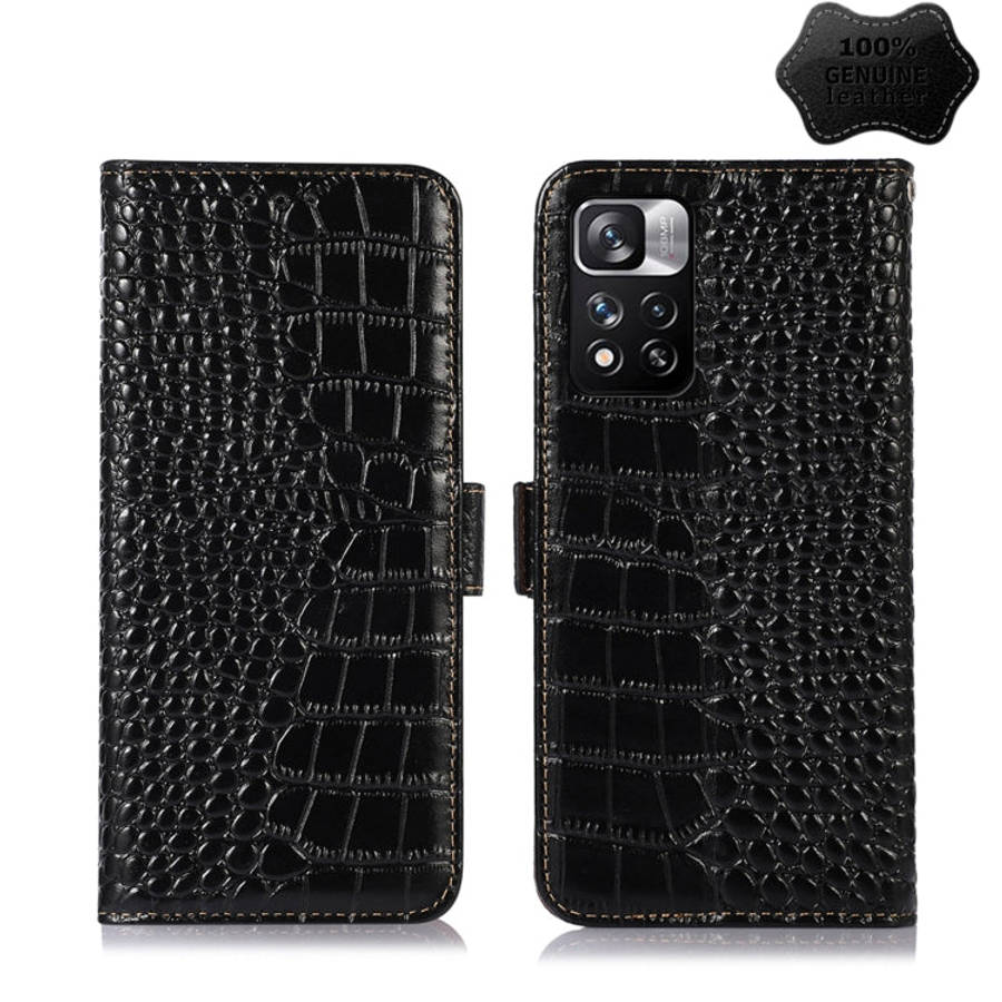 Crocodile Top Layer Cowhide Leather Phone Case, For Xiaomi Redmi 10C / 10 India, For Xiaomi Redmi...