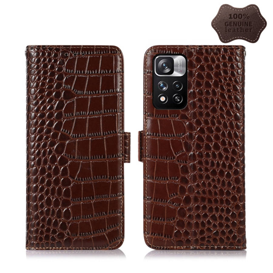 Crocodile Top Layer Cowhide Leather Phone Case, For Xiaomi Redmi 10C / 10 India, For Xiaomi Redmi...