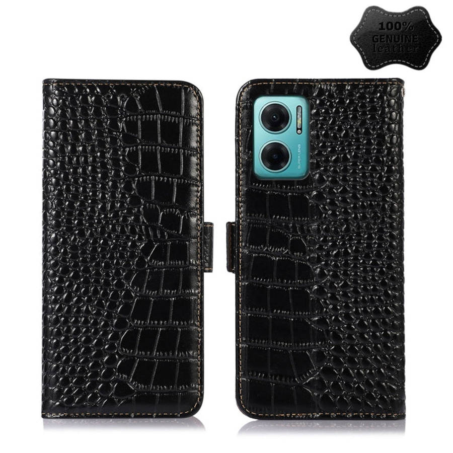 Crocodile Top Layer Cowhide Leather Phone Case, For Xiaomi Redmi 10C / 10 India, For Xiaomi Redmi...