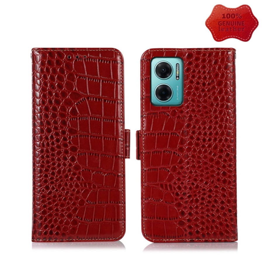 Crocodile Top Layer Cowhide Leather Phone Case, For Xiaomi Redmi 10C / 10 India, For Xiaomi Redmi...