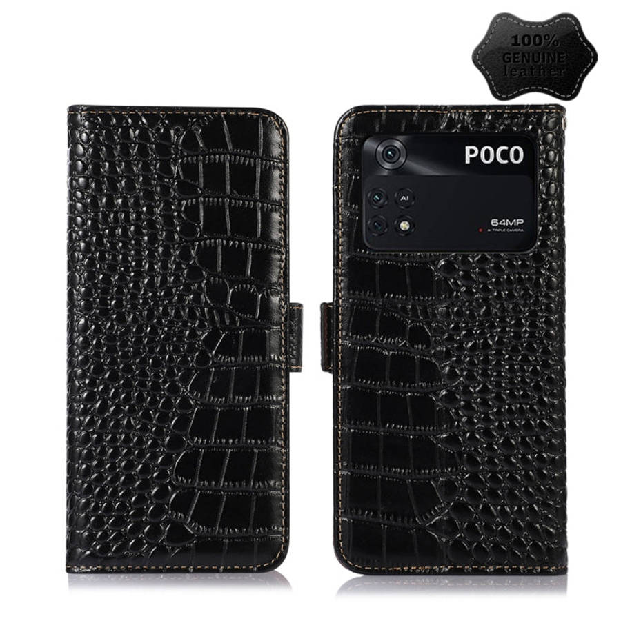 Crocodile Top Layer Cowhide Leather Phone Case, For Xiaomi Redmi 10C / 10 India, For Xiaomi Redmi...