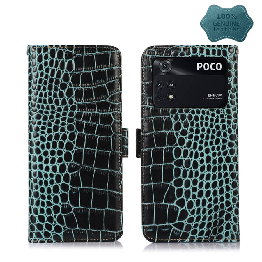 Crocodile Top Layer Cowhide Leather Phone Case, For Xiaomi Redmi 10C / 10 India, For Xiaomi Redmi...