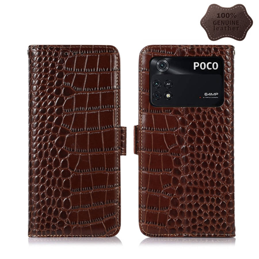 Crocodile Top Layer Cowhide Leather Phone Case, For Xiaomi Redmi 10C / 10 India, For Xiaomi Redmi...