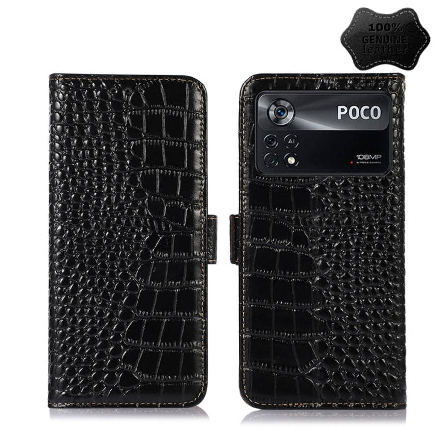 Crocodile Top Layer Cowhide Leather Phone Case, For Xiaomi Redmi 10C / 10 India, For Xiaomi Redmi...