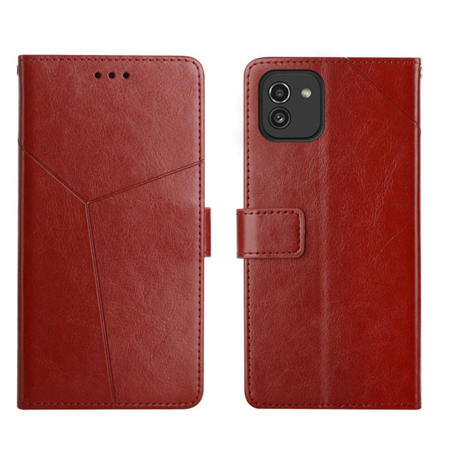 Y Stitching Horizontal Flip Leather Phone Case, For Samsung Galaxy A03S, For Samsung Galaxy J2 Pr...