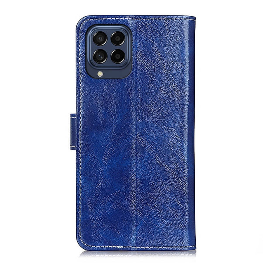 Retro Crazy Horse Texture Horizontal Flip Leather Phone Case, For Samsung Galaxy M53 5G