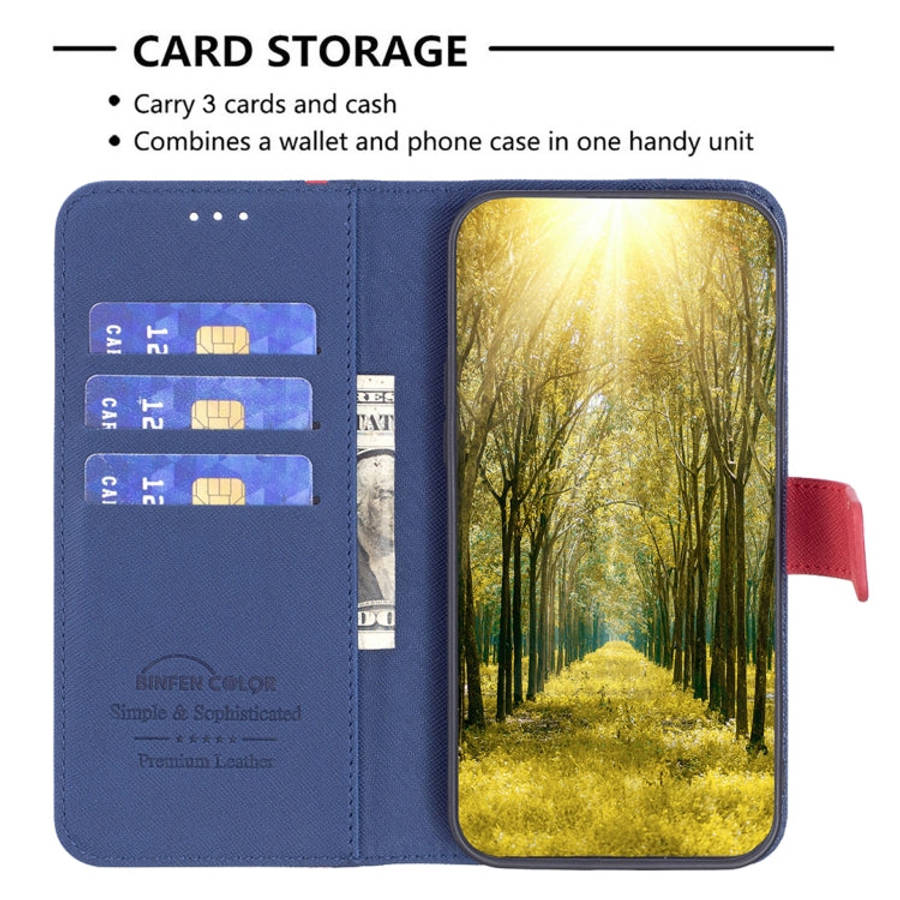 BF13 Color Matching Cross Texture Leather Phone Case, For iPhone 13 Pro Max