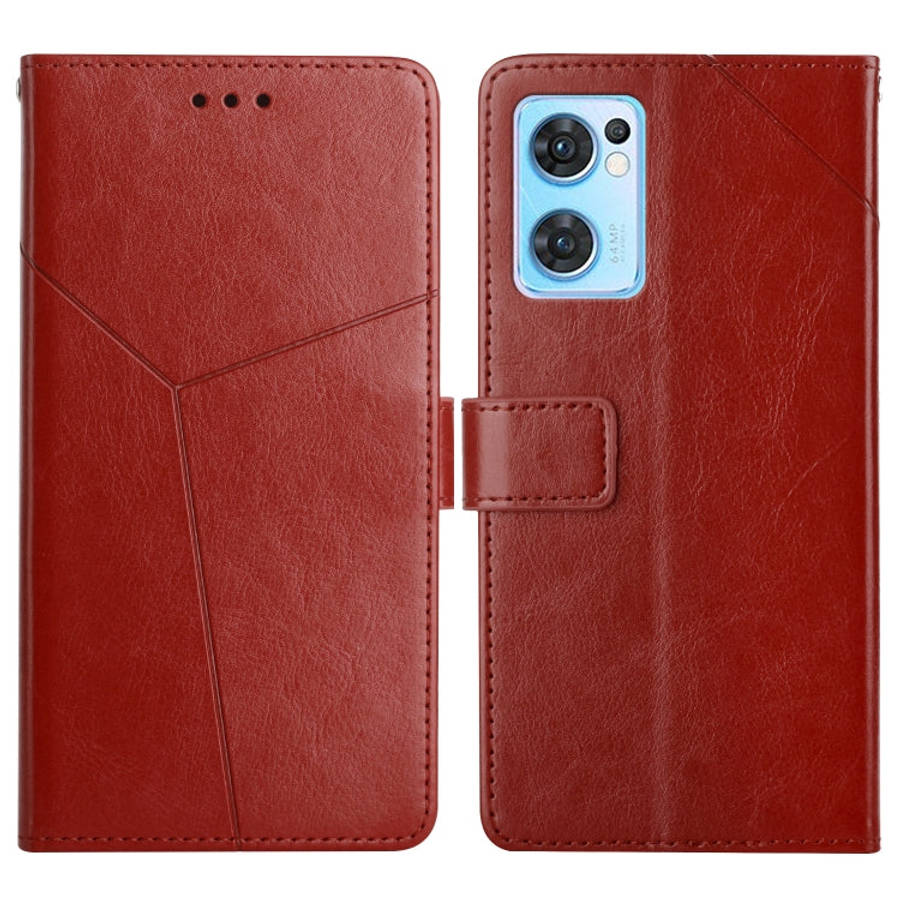 Y Stitching Horizontal Flip Leather Phone Case, For OnePlus 10R/ACE, For OnePlus Nord CE 2 5G, Fo...
