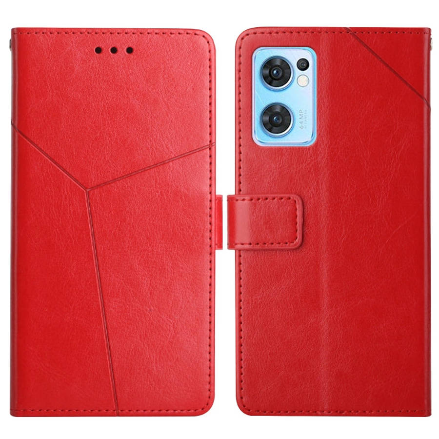 Y Stitching Horizontal Flip Leather Phone Case, For OnePlus 10R/ACE, For OnePlus Nord CE 2 5G, Fo...
