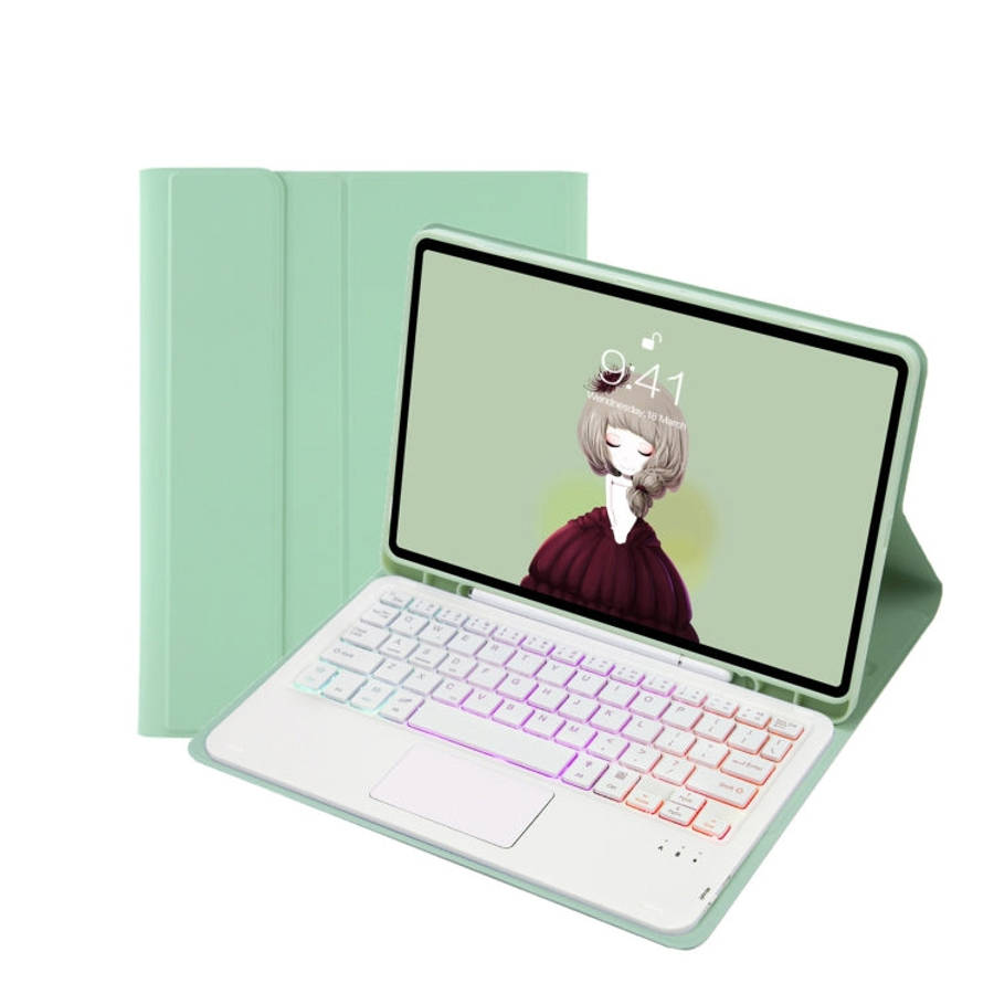 T07B-AS Skin Feel Pen Slot Touch Pad Bluetooth Keyboard Leather Tablet Case, For iPad 9.7 2018&20...