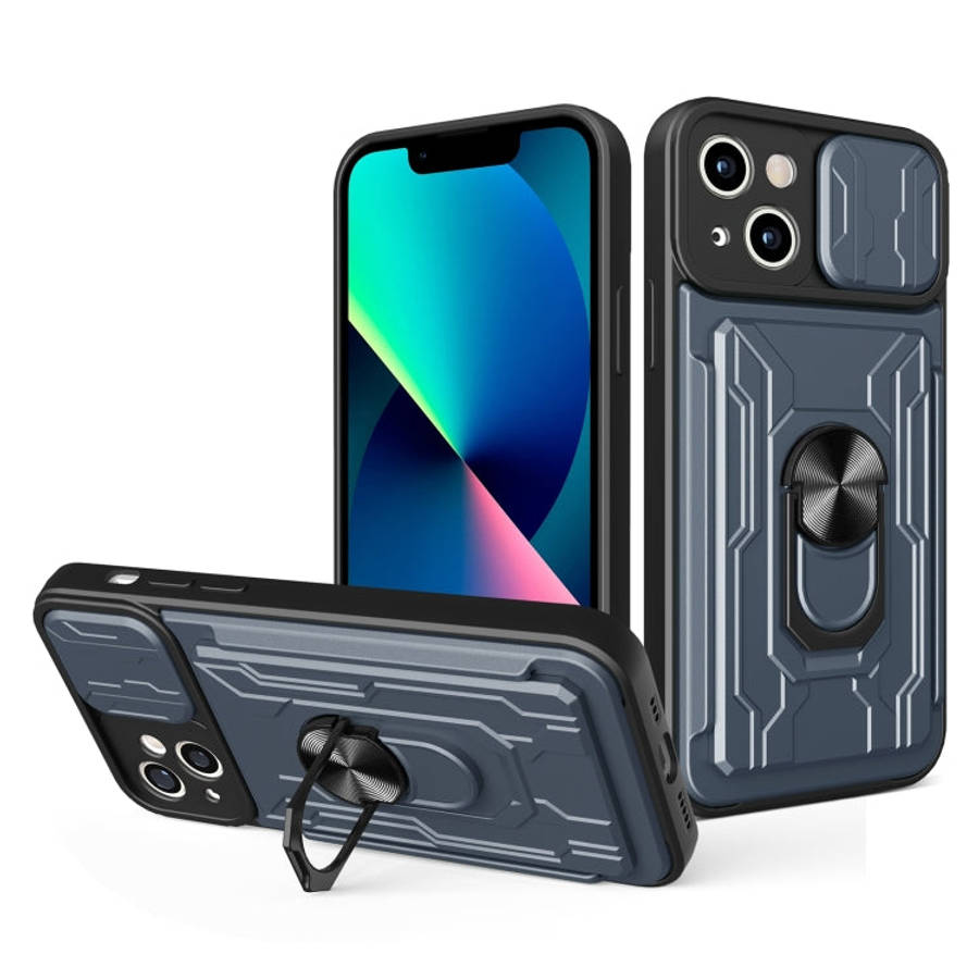 Sliding Camshield TPU+PC Phone Case with Card Slot, For iPhone 14, For iPhone 14 Pro, For iPhone ...