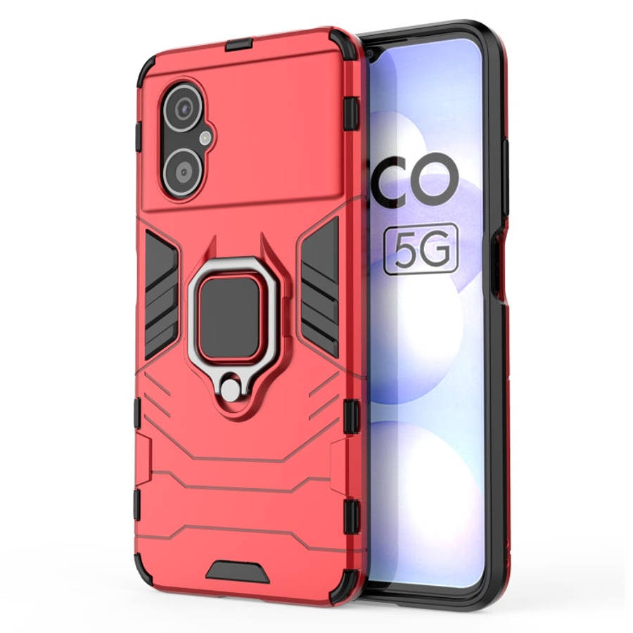 Shockproof PC + TPU Phone Case with Magnetic Ring Holder, For Xiaomi Poco M4 5G / Poco M5 5G / 4G