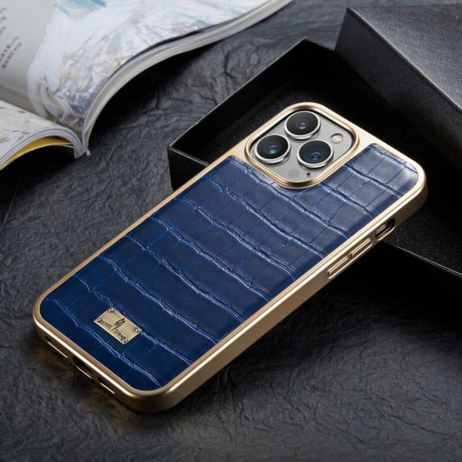 Crocodile Texture Electroplating PU Phone Case, For iPhone 13, For iPhone 13 Pro, For iPhone 13 P...
