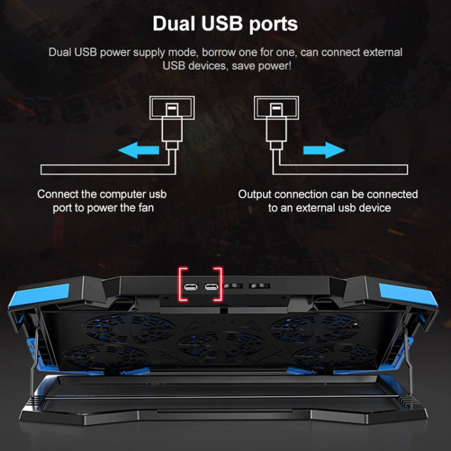 5 Fan 2 USB Lifting Folding Laptop Cooling Stand