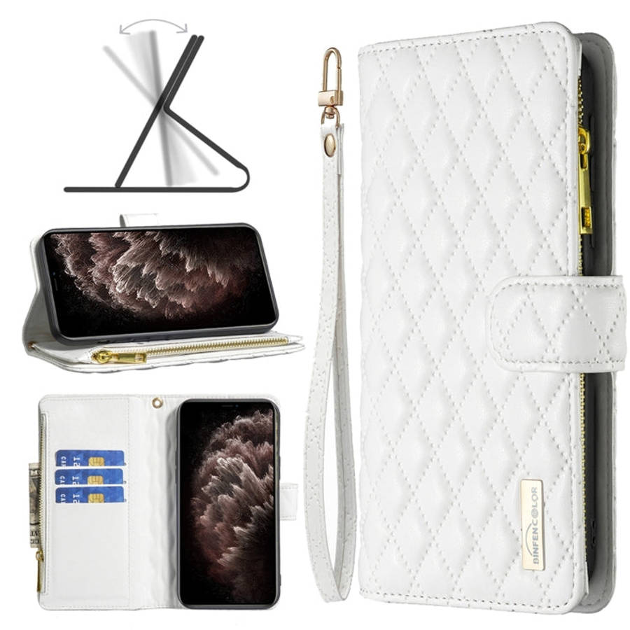 Diamond Lattice Zipper Wallet Leather Flip Phone Case, For iPhone SE 2022 / SE 2020 / 7 / 8, For ...