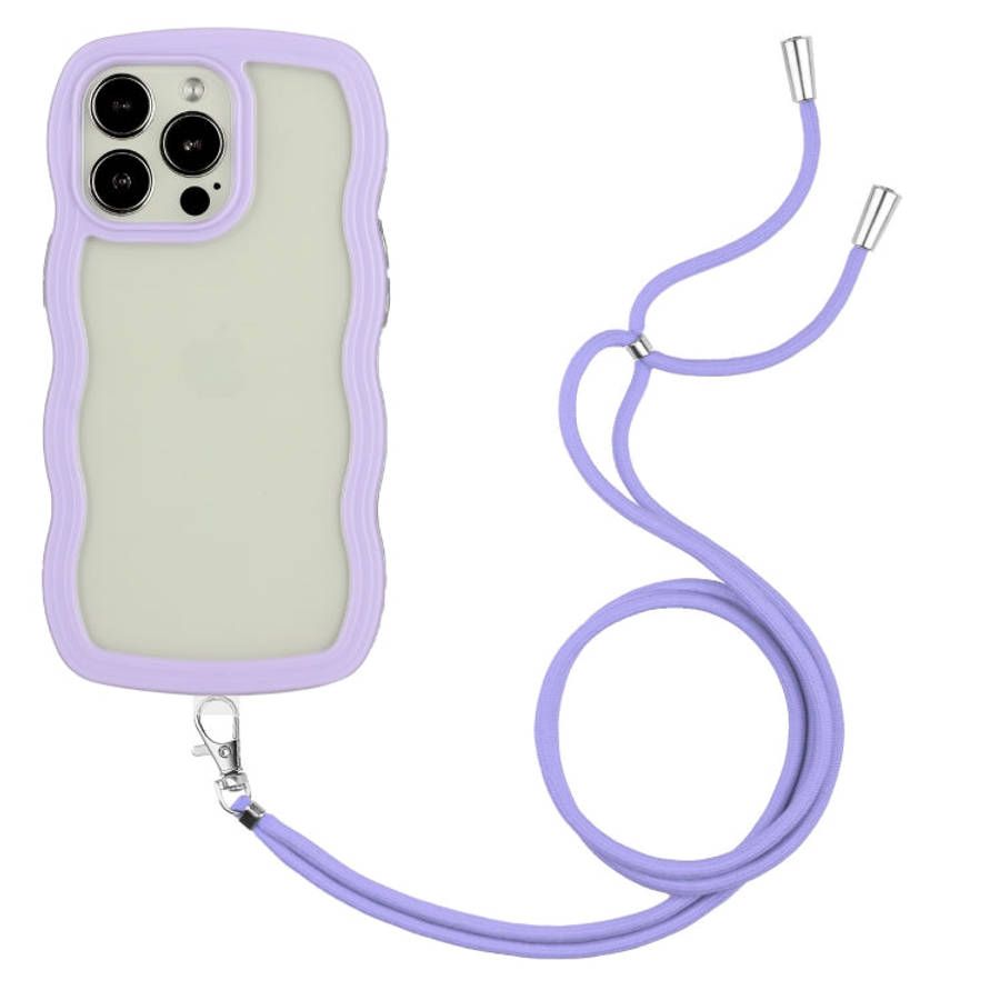Lanyard Candy Color Wave TPU Clear PC Phone Case, For iPhone 13, For iPhone 13 Pro, For iPhone 13...