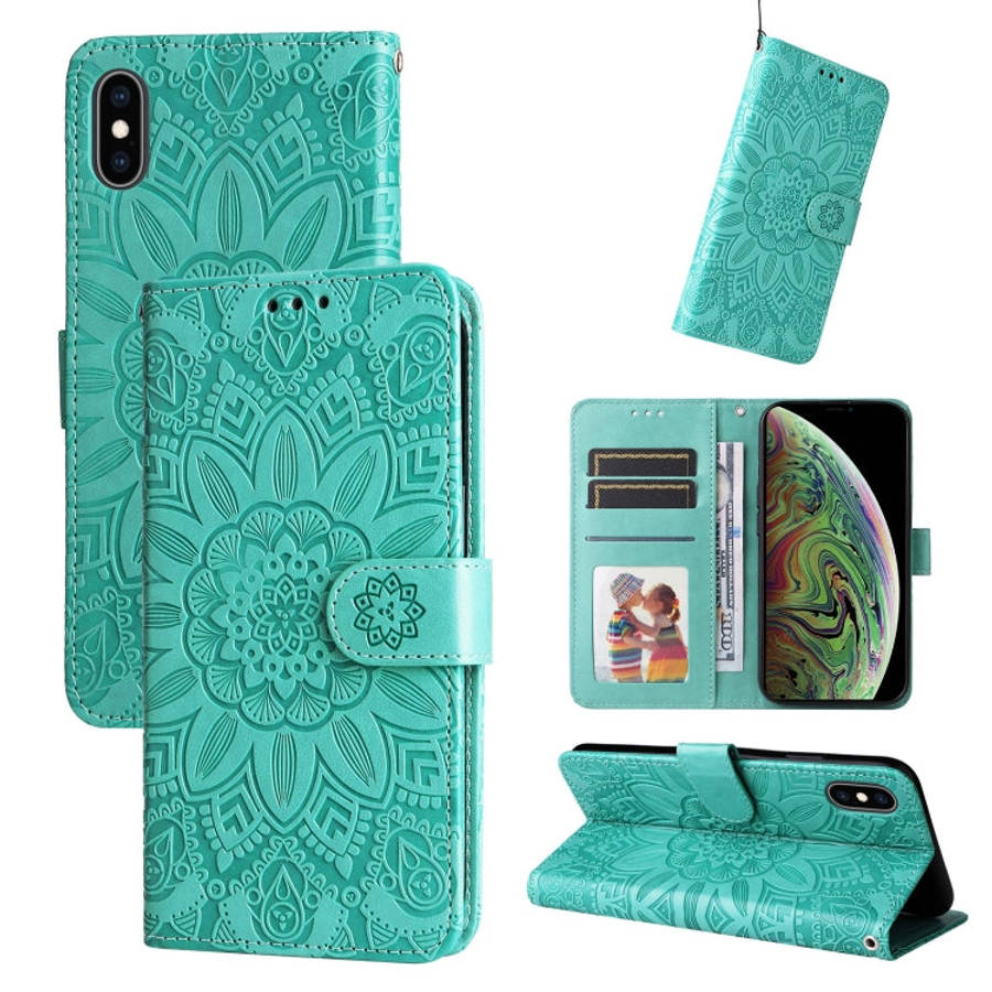 Embossed Sunflower Leather Phone Case, For iPhone 11 Pro Max, For iPhone X / XS, For iPhone XR, F...
