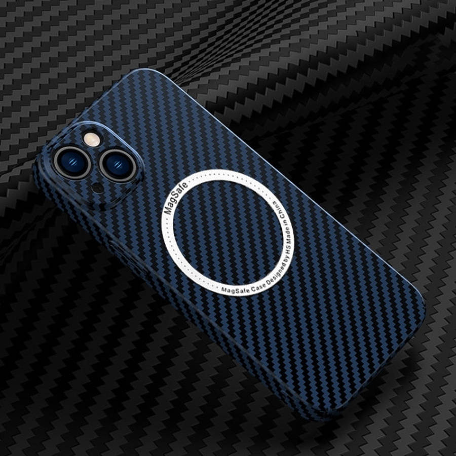 Carbon Fiber Texture MagSafe Magnetic Phone Case, For iPhone 14, For iPhone 14 Plus, For iPhone 1...