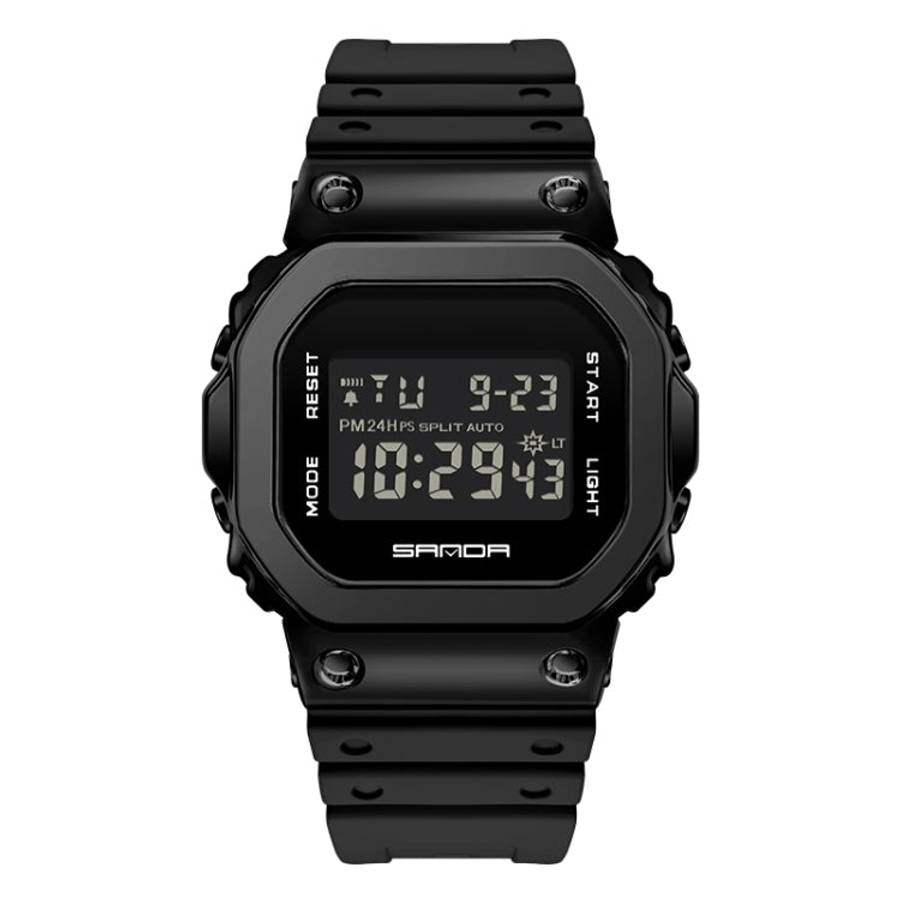 SANDA 2126 Tempered Mirror Luminous Waterproof Dual Display Electronic Watch