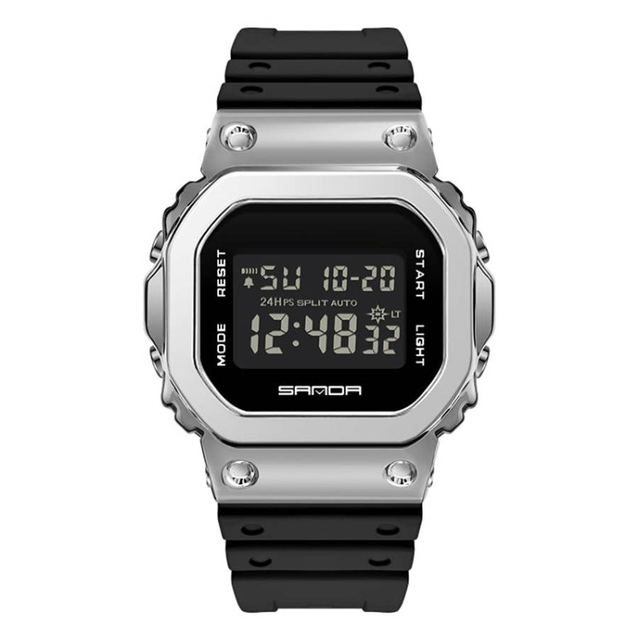 SANDA 2126 Tempered Mirror Luminous Waterproof Dual Display Electronic Watch