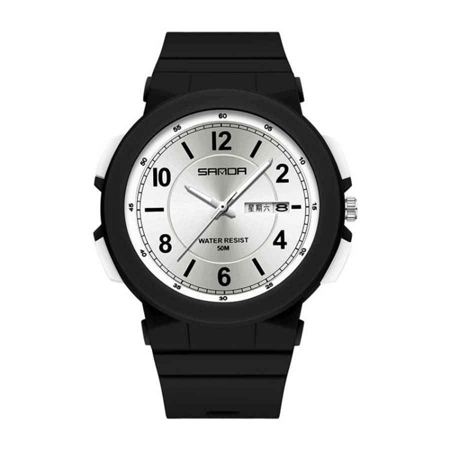 Sanda 6097 TPU Strap Dual Calendar Waterproof Electronic Watch