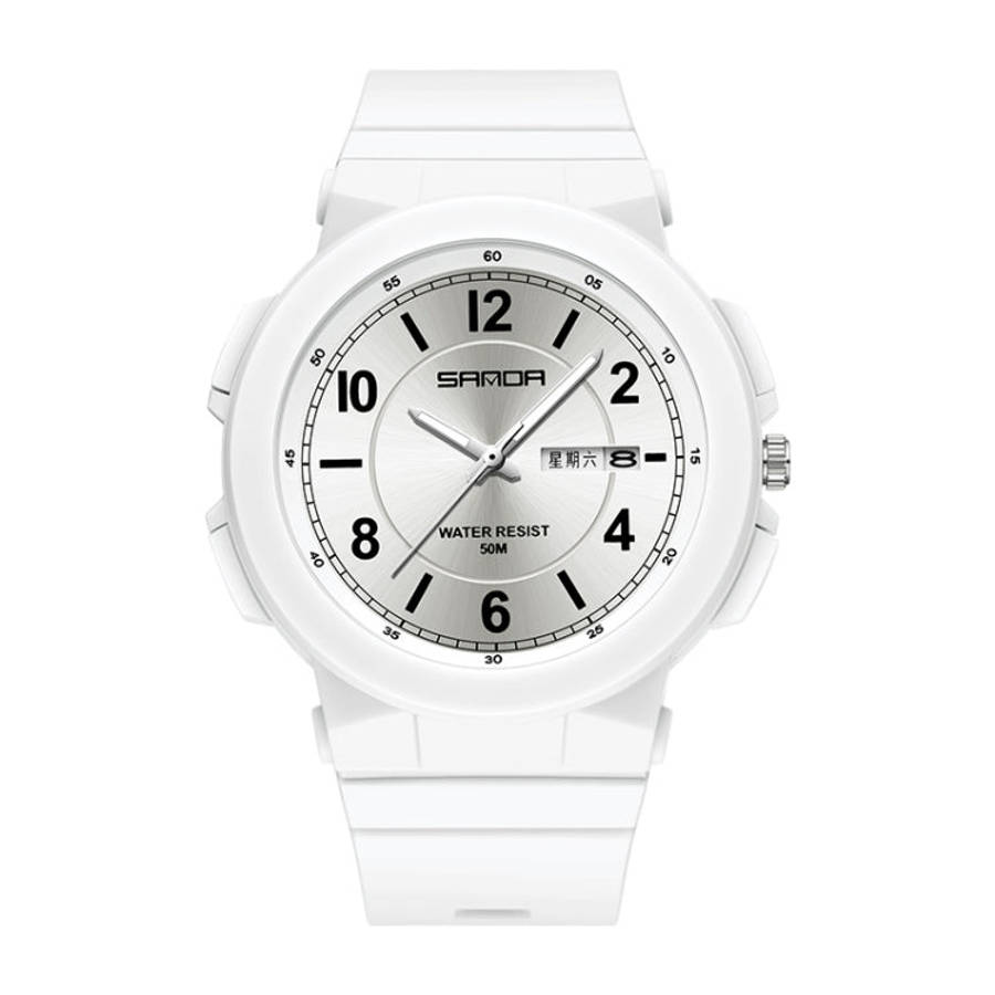 Sanda 6097 TPU Strap Dual Calendar Waterproof Electronic Watch