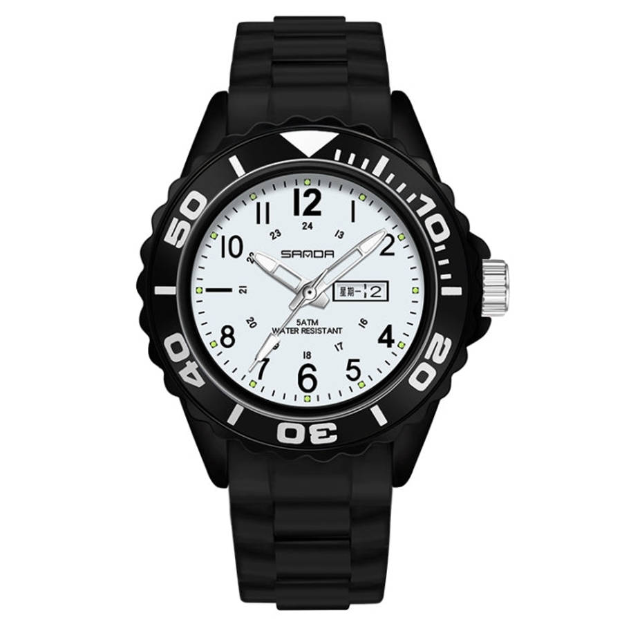 SANDA 1053 Womens TPU Strap Dual Display Waterproof Electronic Watch