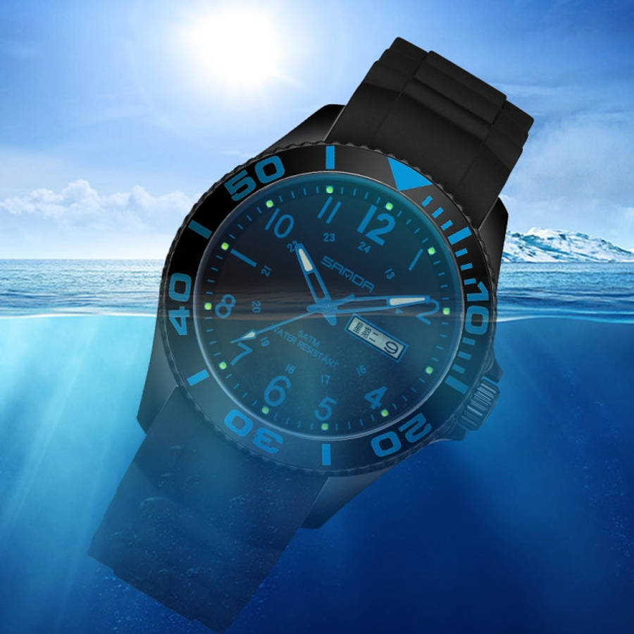 SANDA 1053 Womens TPU Strap Dual Display Waterproof Electronic Watch