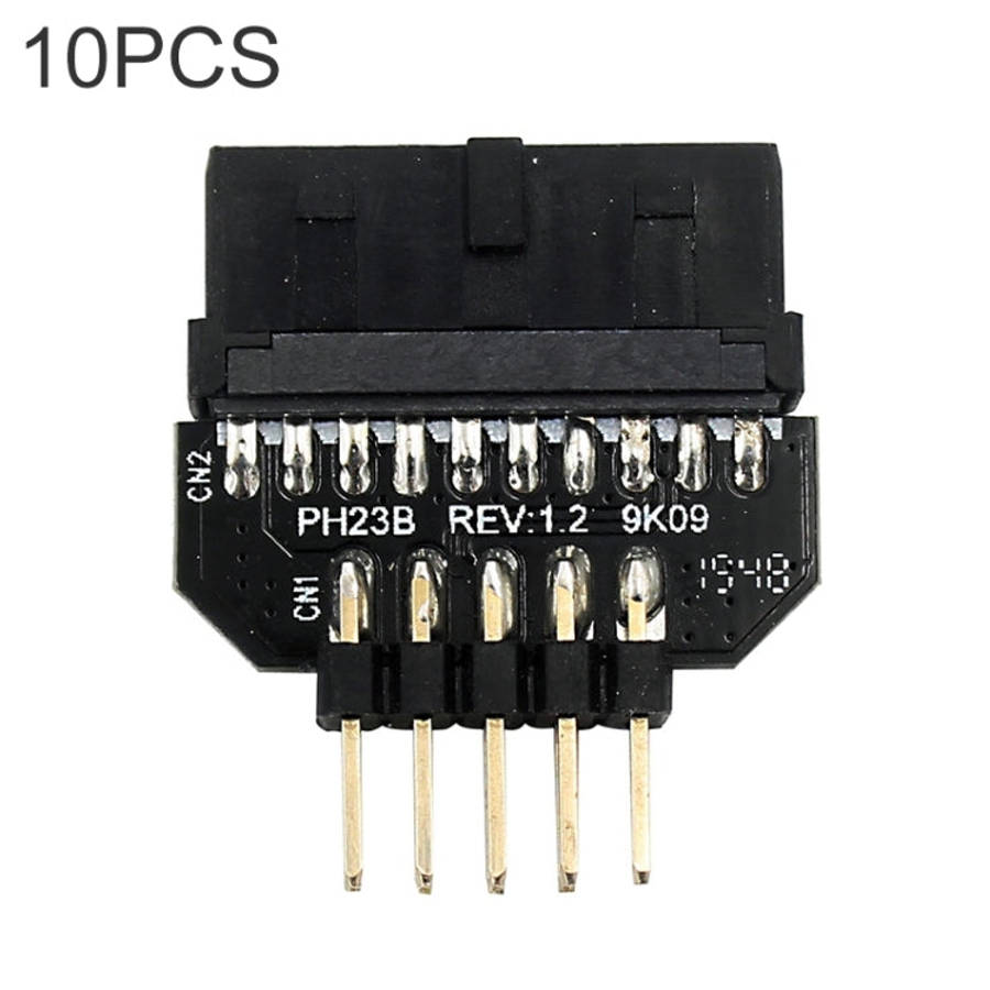 10 PCS Motherboard USB 2.0 9Pin to USB 3.0 19Pin Plug-in Connector Adapter, PH23A, PH23B