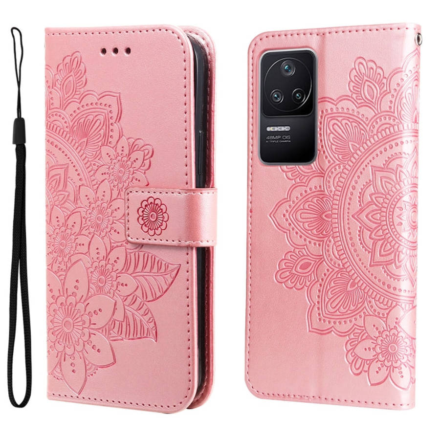 7-petal Flowers Embossing Leather Case, For Xiaomi Redmi K40S / Poco F4, For Xiaomi Redmi Note 11...