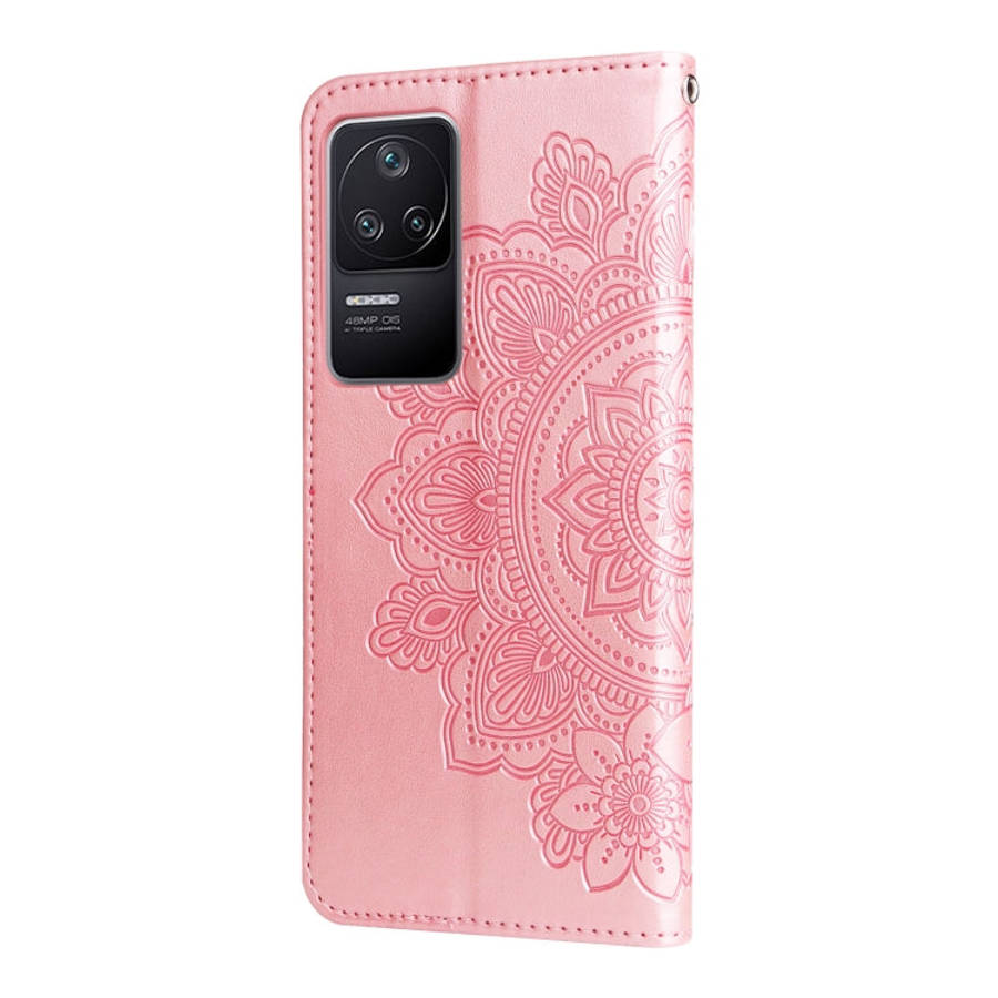 7-petal Flowers Embossing Leather Case, For Xiaomi Redmi K40S / Poco F4, For Xiaomi Redmi Note 11...