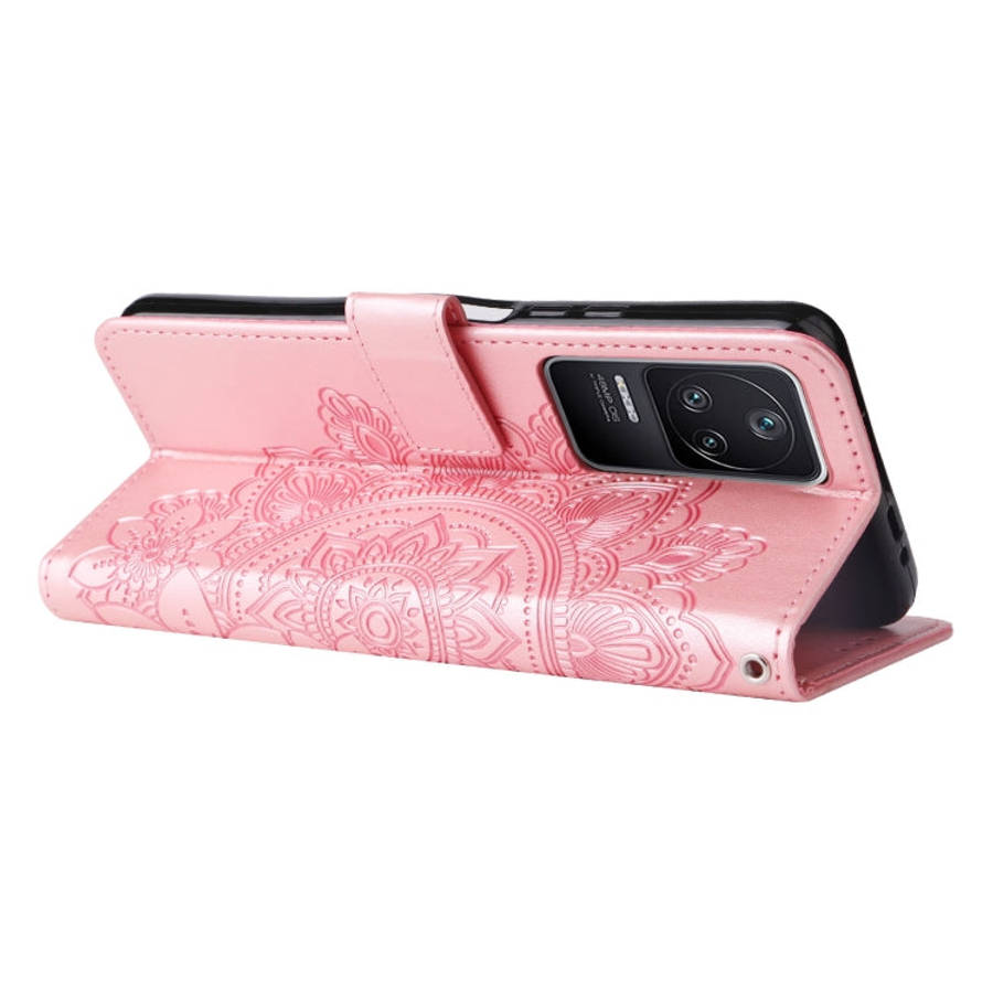 7-petal Flowers Embossing Leather Case, For Xiaomi Redmi K40S / Poco F4, For Xiaomi Redmi Note 11...