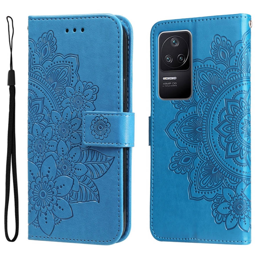 7-petal Flowers Embossing Leather Case, For Xiaomi Redmi K40S / Poco F4, For Xiaomi Redmi Note 11...