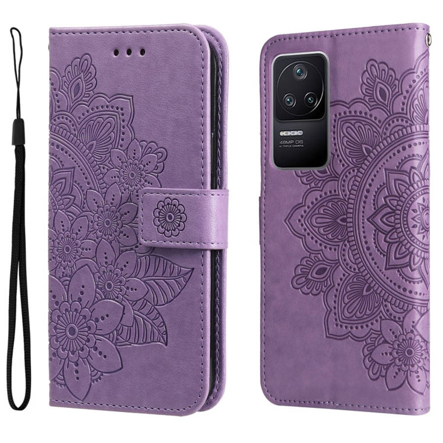 7-petal Flowers Embossing Leather Case, For Xiaomi Redmi K40S / Poco F4, For Xiaomi Redmi Note 11...
