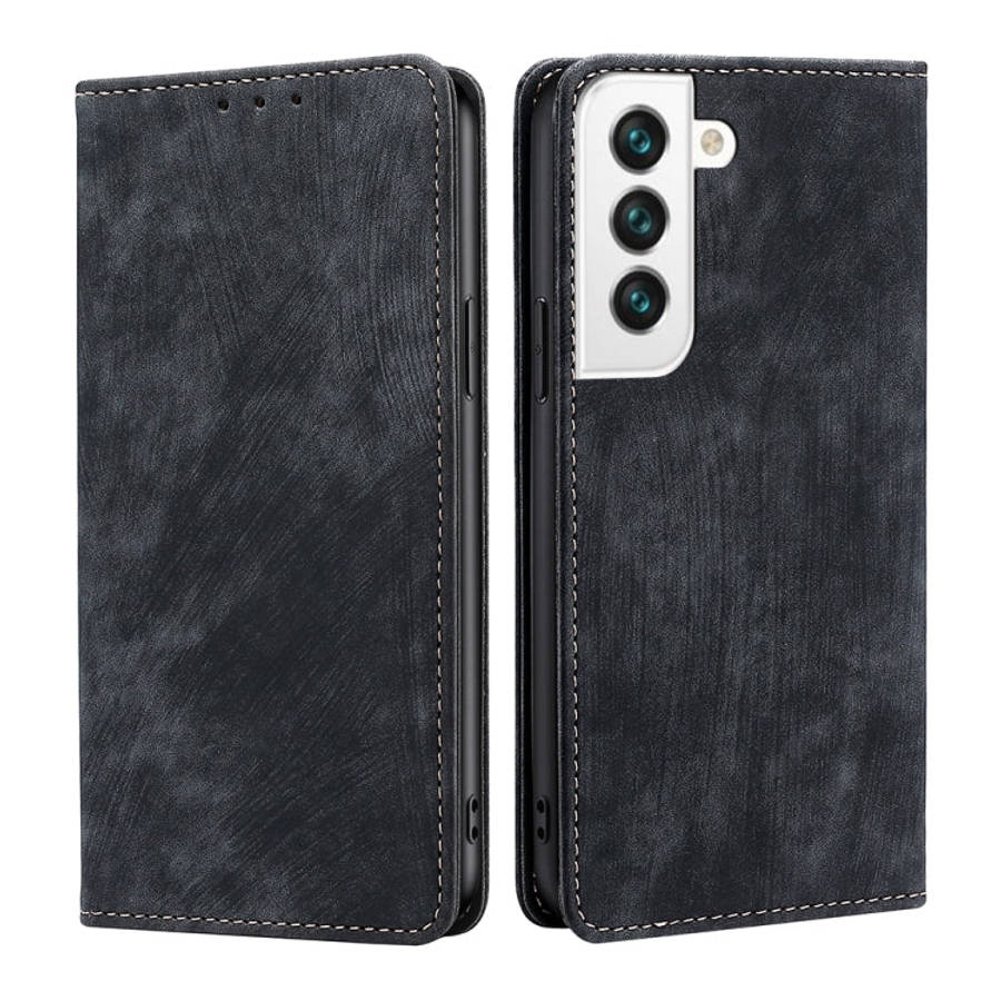 RFID Anti-theft Brush Magnetic Leather Phone Case, For Samsung Galaxy A03S US 165.85mm, For Samsu...