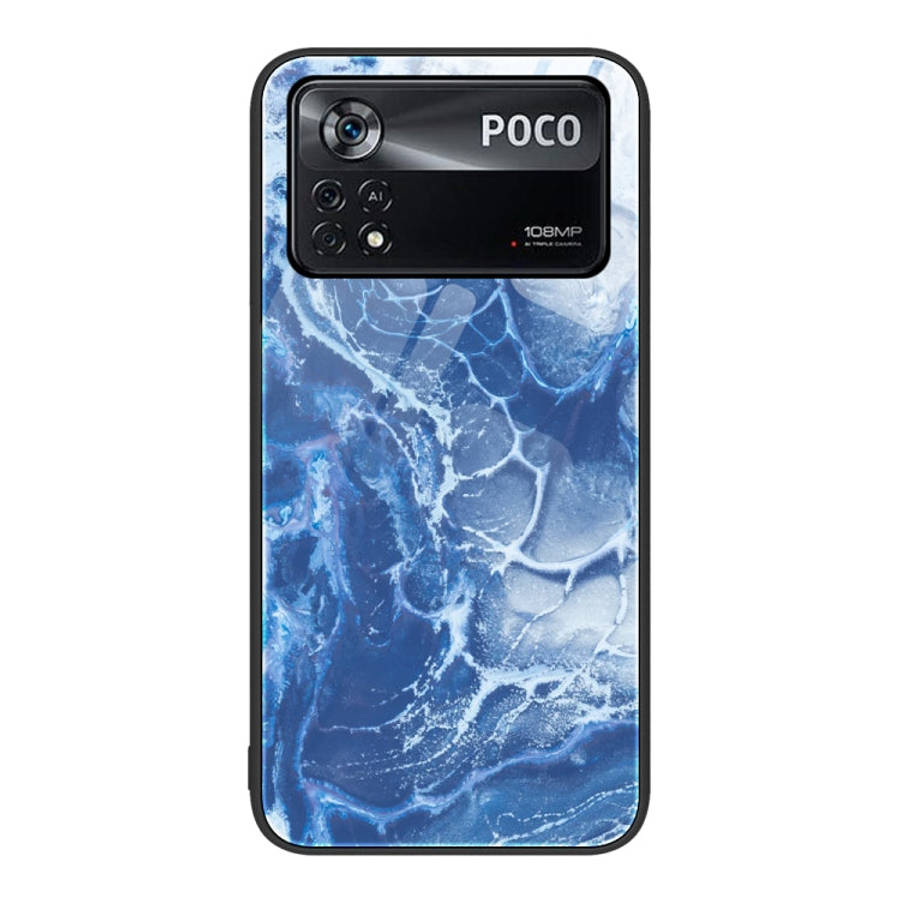 Marble Pattern Glass Protective Phone Case, For Xiaomi Poco X4 Pro 5G