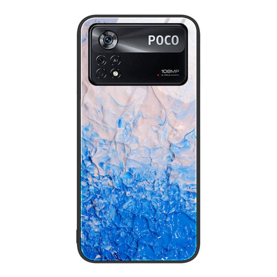 Marble Pattern Glass Protective Phone Case, For Xiaomi Poco X4 Pro 5G