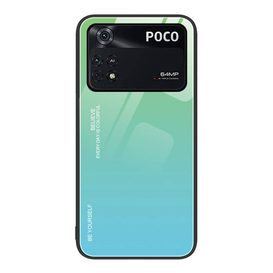 Gradient Color Glass Case, For Xiaomi Poco M4 Pro 4G