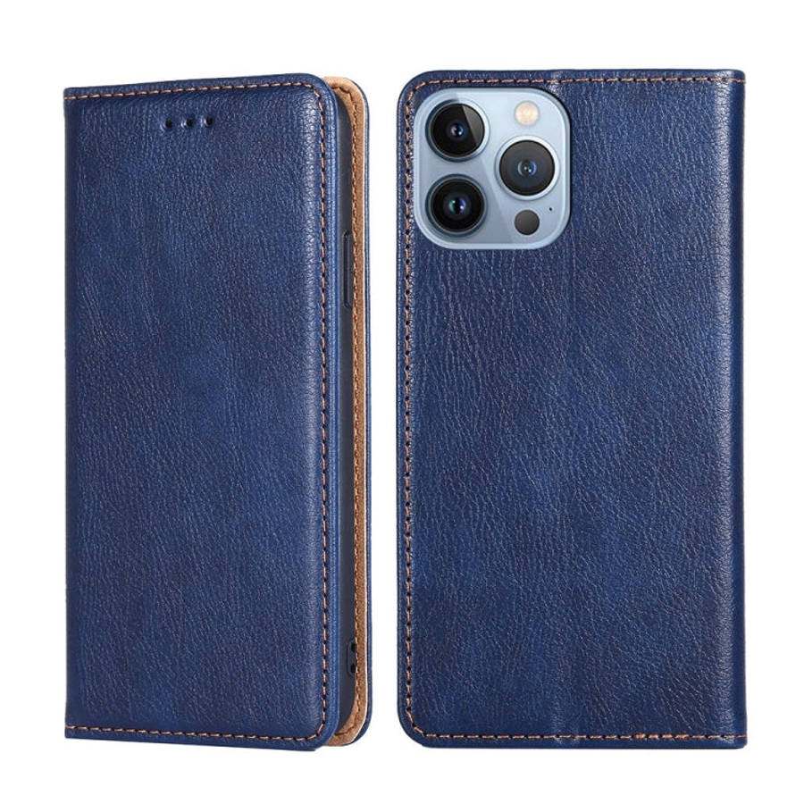Gloss Oil Solid Color Magnetic Leather Phone Case, For iPhone 14, For iPhone 14 Plus, For iPhone ...