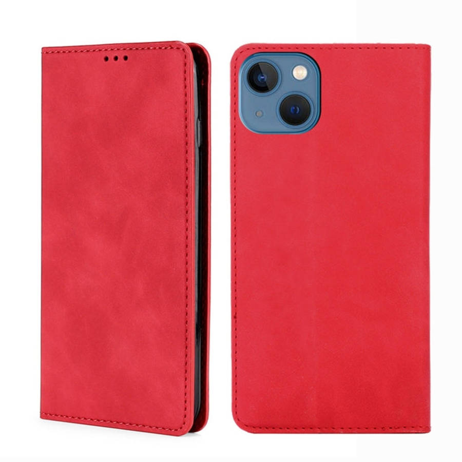 Skin Feel Magnetic Leather Phone Case, For iPhone 14, For iPhone 14 Plus, For iPhone 14 Pro, For ...