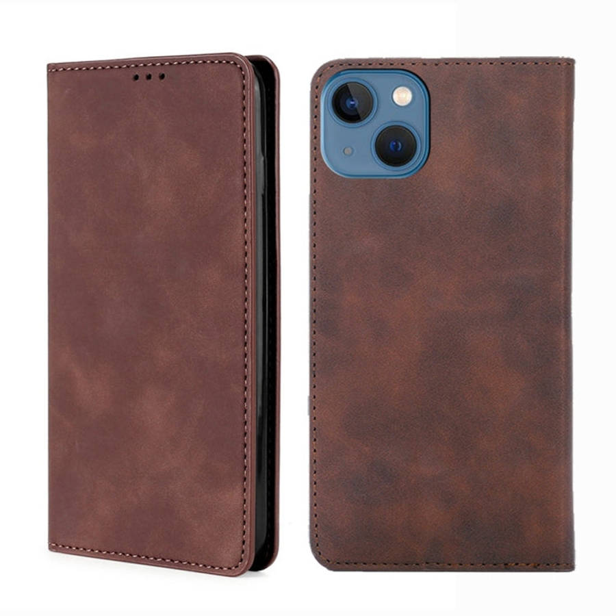 Skin Feel Magnetic Leather Phone Case, For iPhone 14, For iPhone 14 Plus, For iPhone 14 Pro, For ...