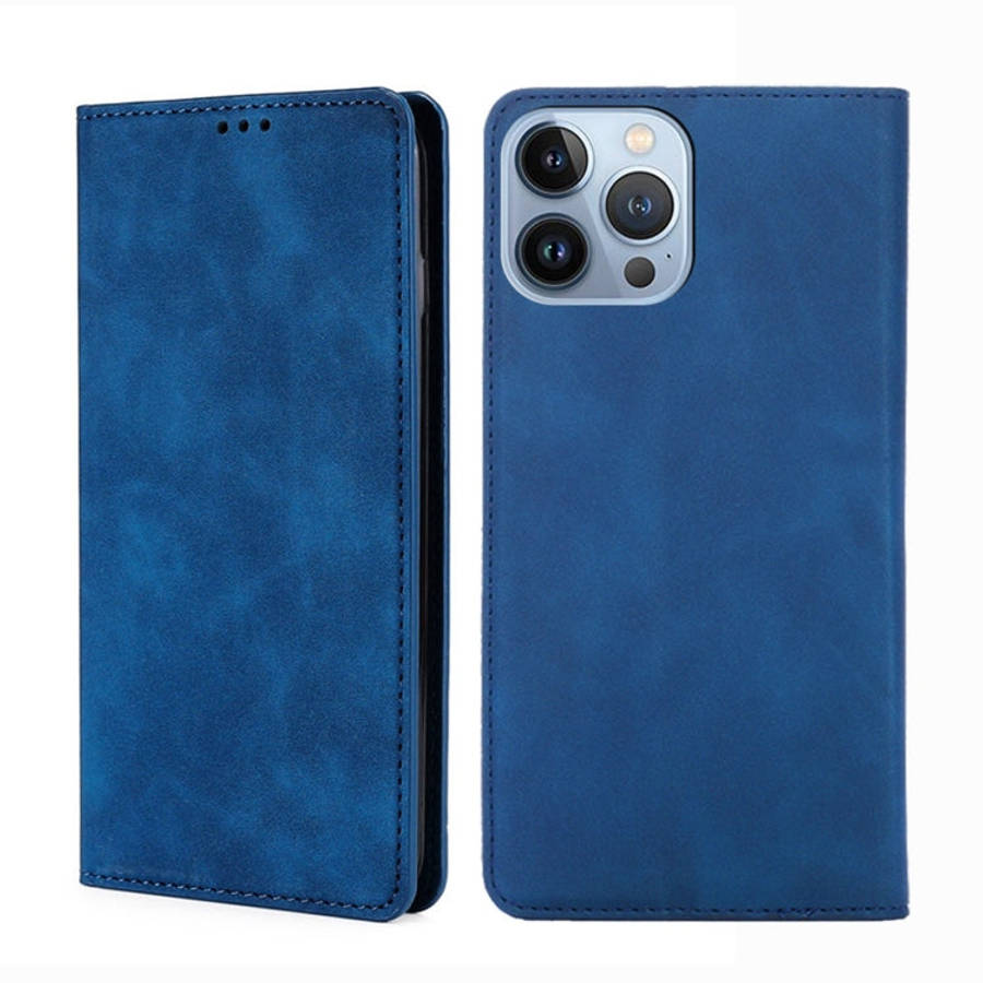 Skin Feel Magnetic Leather Phone Case, For iPhone 14, For iPhone 14 Plus, For iPhone 14 Pro, For ...