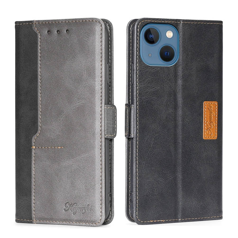 Contrast Color Side Buckle Leather Phone Case, For iPhone 14, For iPhone 14 Plus, For iPhone 14 P...
