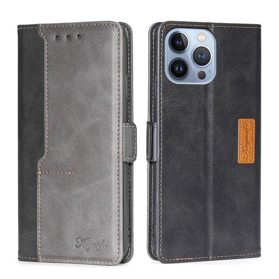 Contrast Color Side Buckle Leather Phone Case, For iPhone 14, For iPhone 14 Plus, For iPhone 14 P...